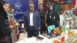 بازدید وزیر علوم به همراه رئیس دانشگاه ملی مهارت و مسئولین کشوری از غرفه دانشگاه ملی مهارت واحد استانی سیستان و بلوچستان  6