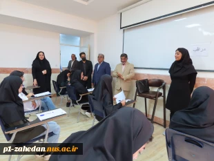 بازدیدمعاون توسعه مدیریت ومنابع استاندار سیستان وبلوچستان به همراه ریاست دانشگاه ملی مهارت واحد استان از روند برگزاری امتحانات ساعت 8 صبح  یکم تیرماه 1404حوزه‌های امتحانی پایان ترم دانشجویان دانشگاه ملی مهارت واحد استان سیستان وبلوچستان  4