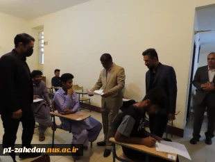 بازدیدمعاون توسعه مدیریت ومنابع استاندار سیستان وبلوچستان به همراه ریاست دانشگاه ملی مهارت واحد استان از روند برگزاری امتحانات ساعت 8 صبح  یکم تیرماه 1404حوزه‌های امتحانی پایان ترم دانشجویان دانشگاه ملی مهارت واحد استان سیستان وبلوچستان  6